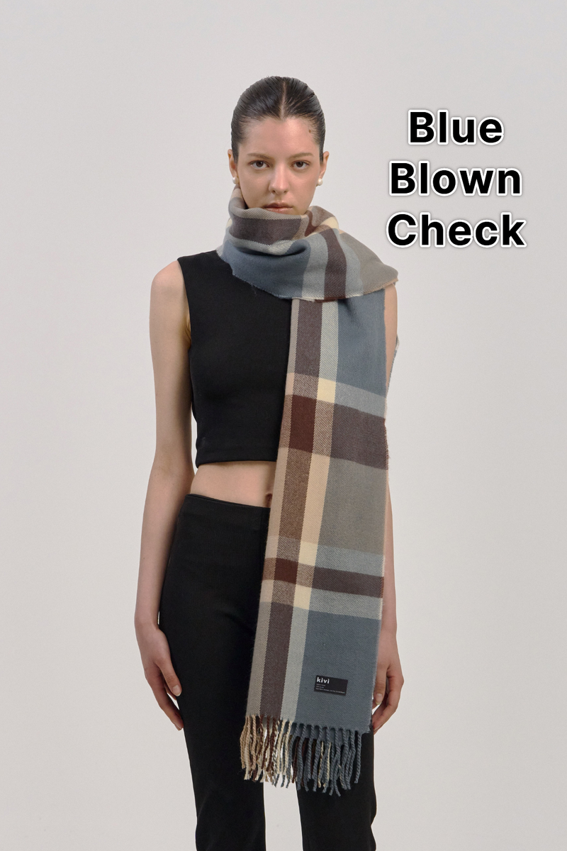 Checked muffler winter scarf (12COLOR)