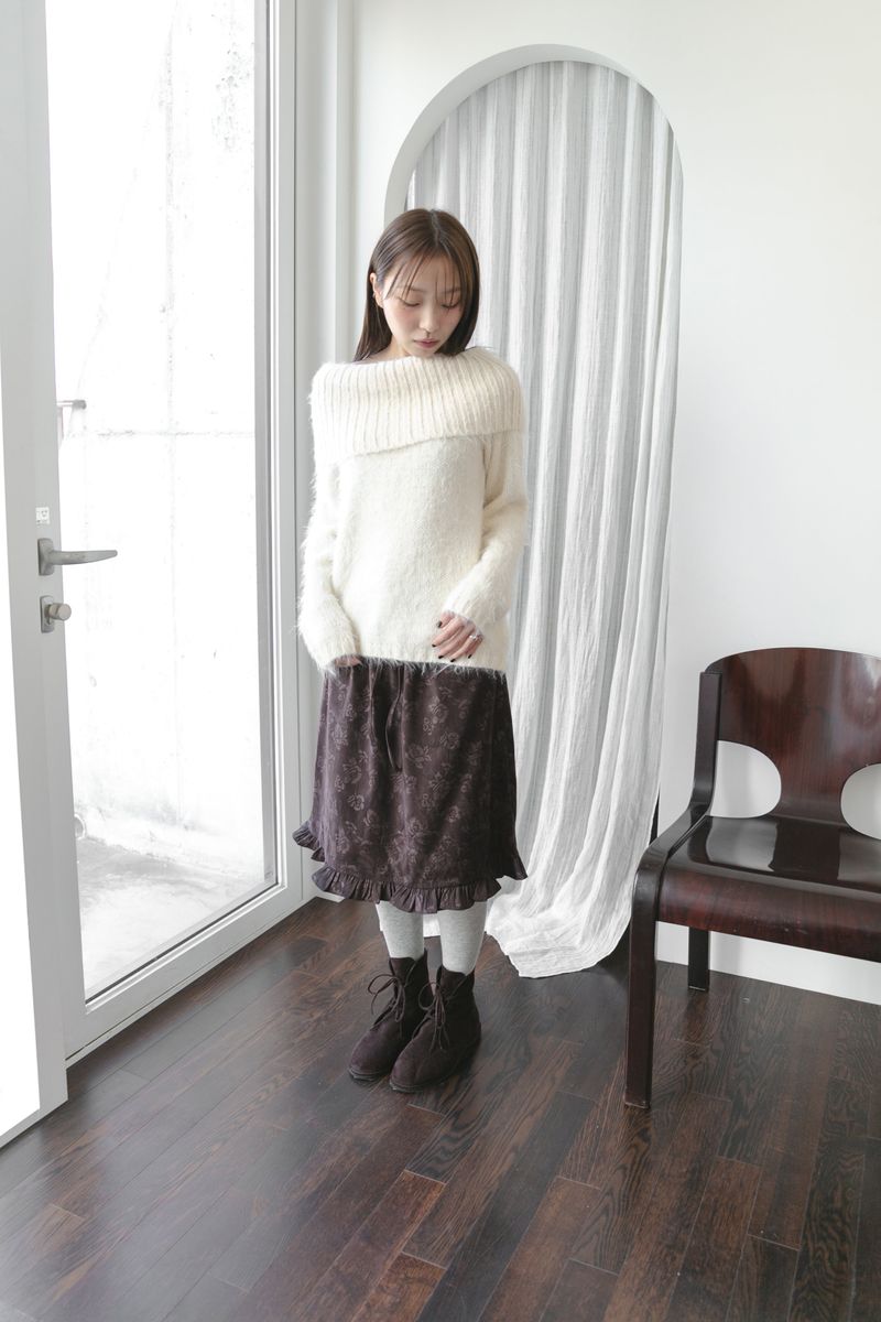 ローズフリルミディスカート (2colors)