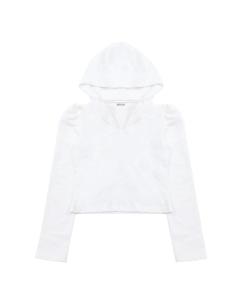 Heart Eyepatch Hoodie White