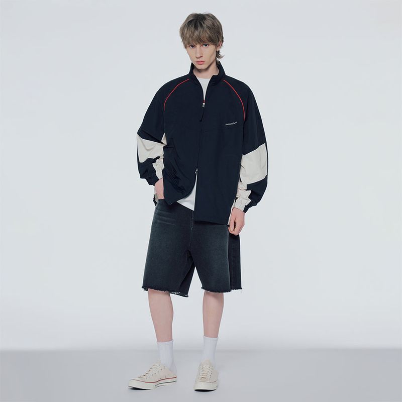 Colour-block anorak