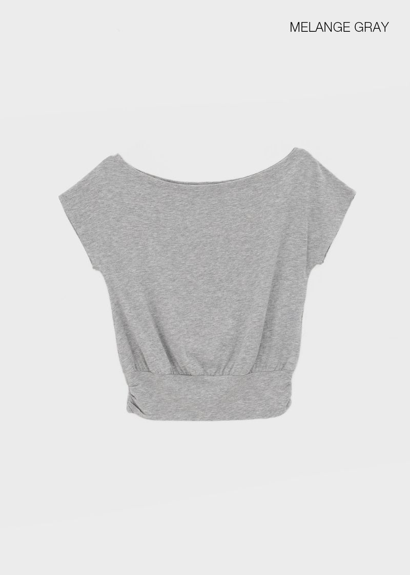[MADE] Tepo Dolman Boat Neck Short Sleeve Top