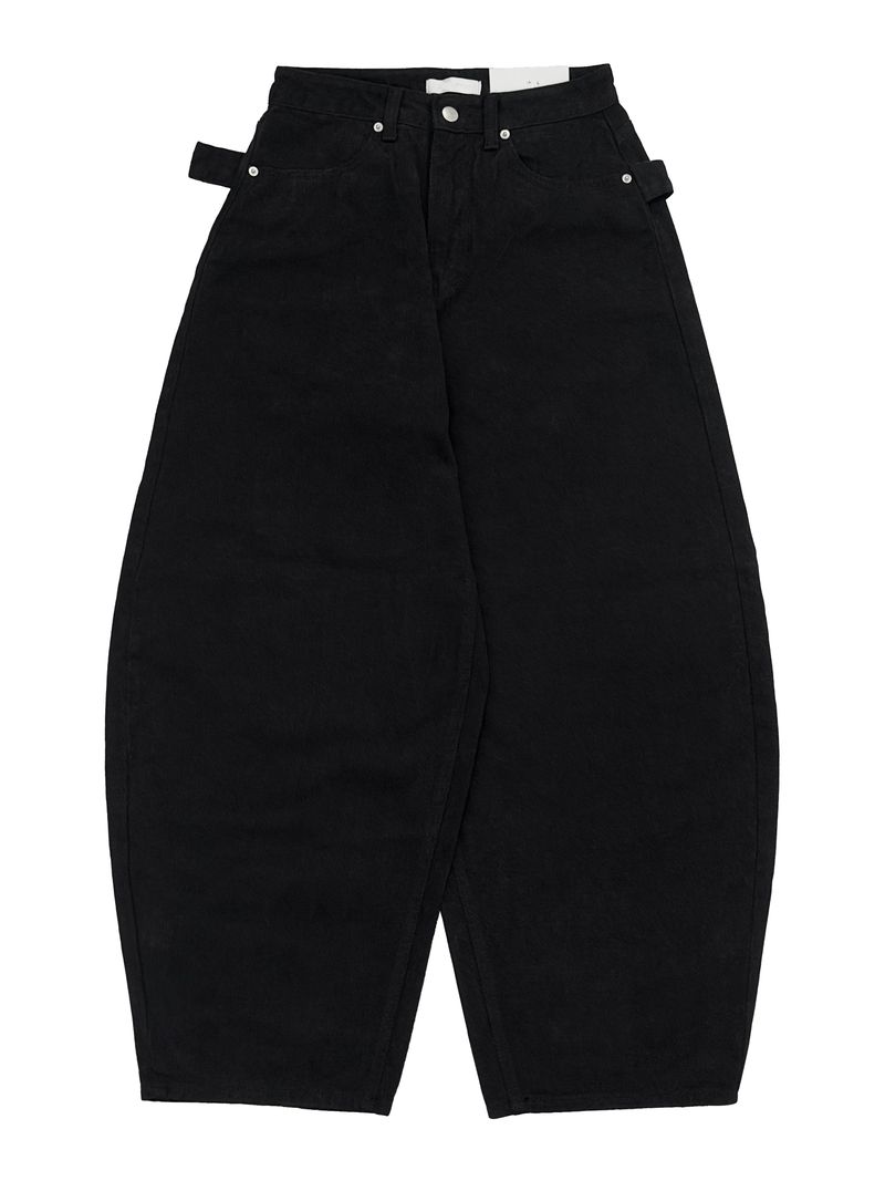 stud edge wide denim (fleece-lined / 2color)
