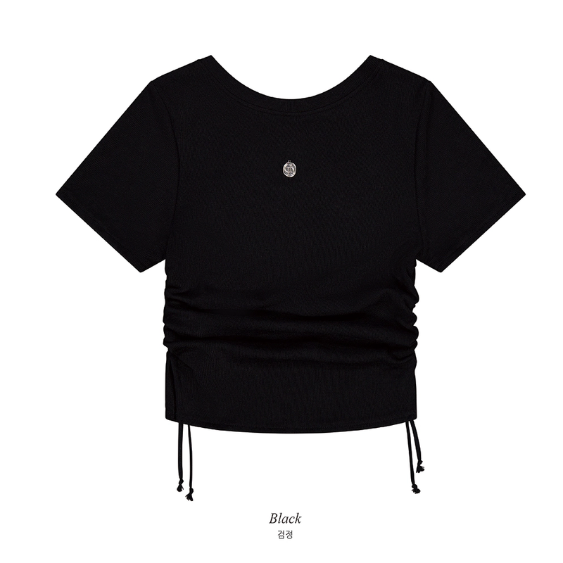 HEART STRING KNIT TOP_BLACK