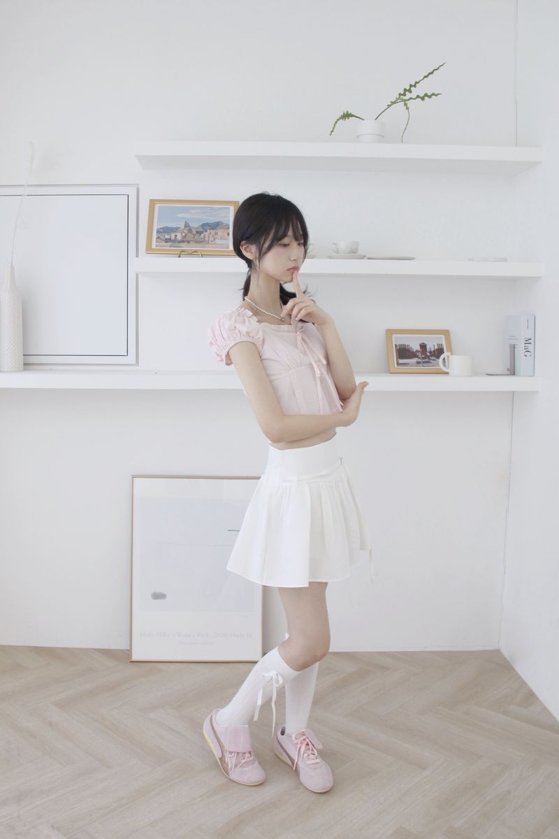 [Belt Set] Half Flare Mini Skirt