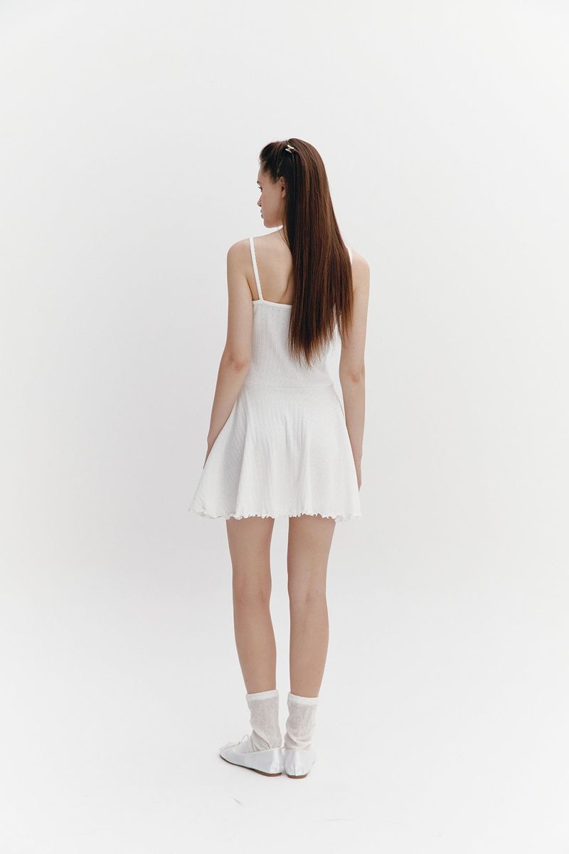 Wave Flare Dress Ivory