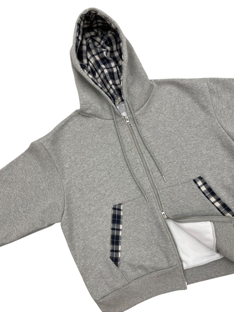 maru check zip-up