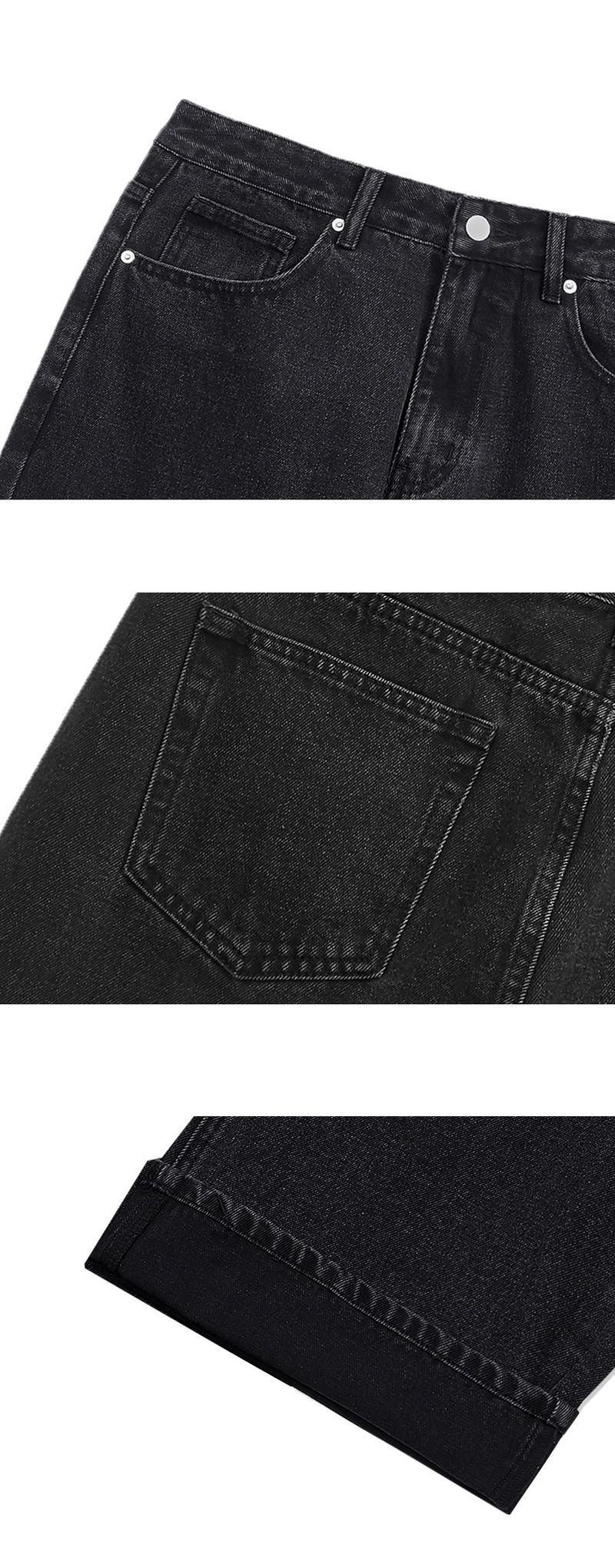 Basic denim pants (black)