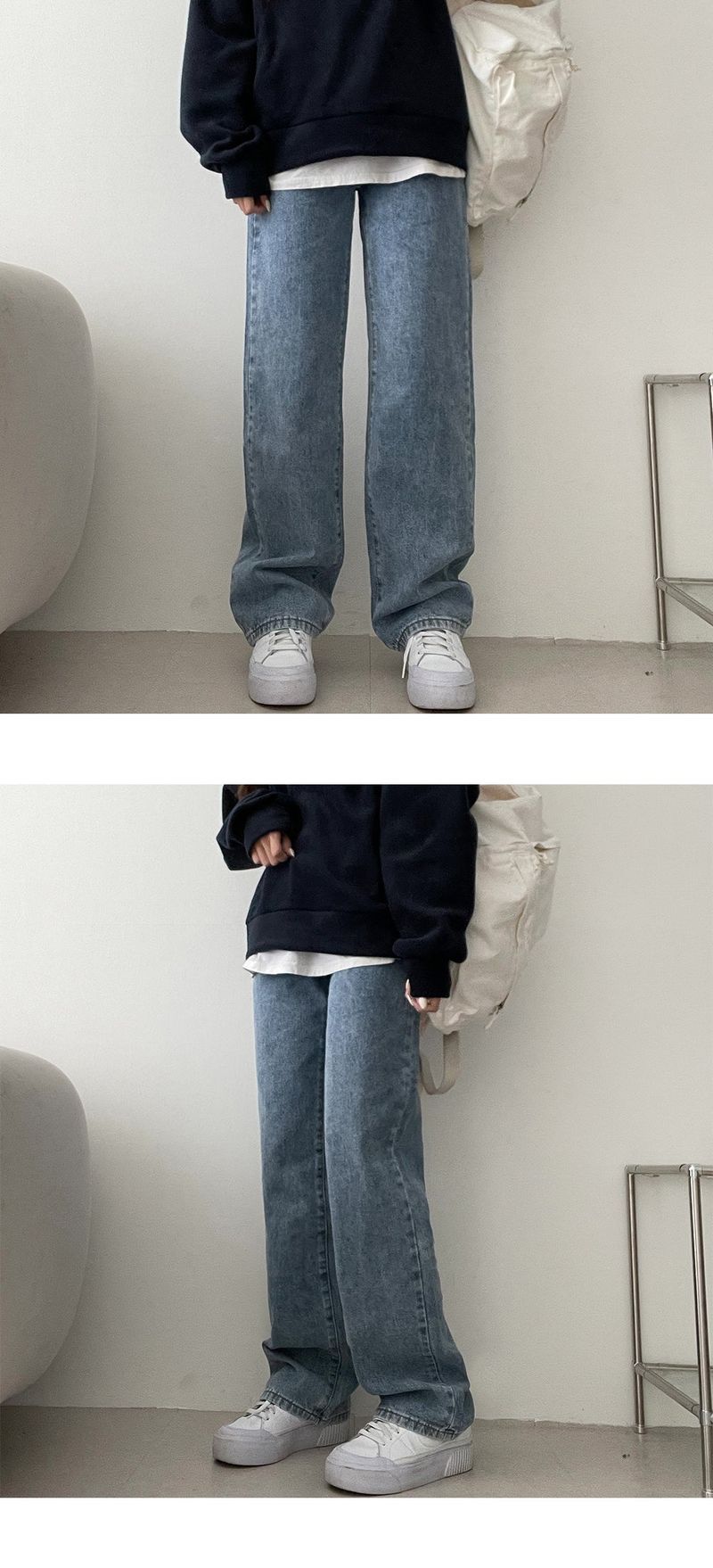 [Sizes of 7 S-3XL!] Tito Semi-Wide Daily Washing Denim Pants