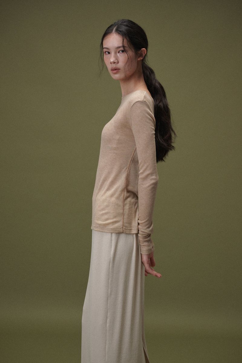 Jersey Long skirt (Beige)