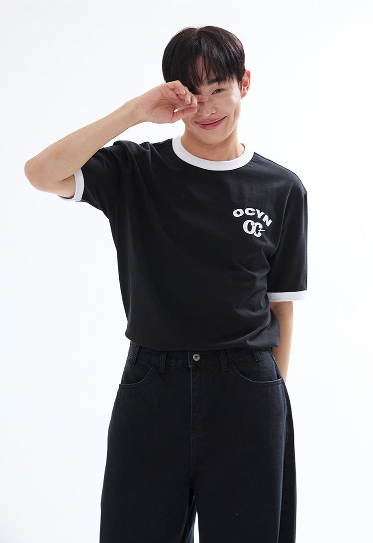 OFCOURSEWHYNOT（オブコースワイノット）の「リンガーTシャツ ブラック（トップス）」