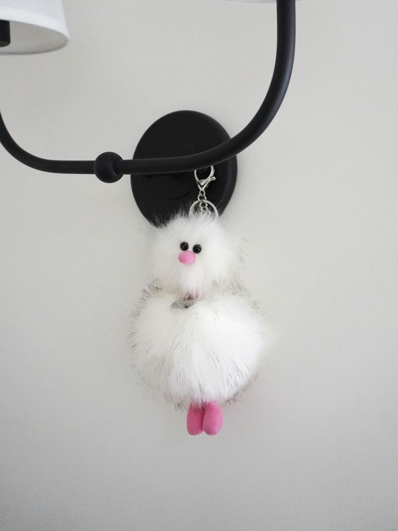 Cosymosy Ugly Bird Keyring - White