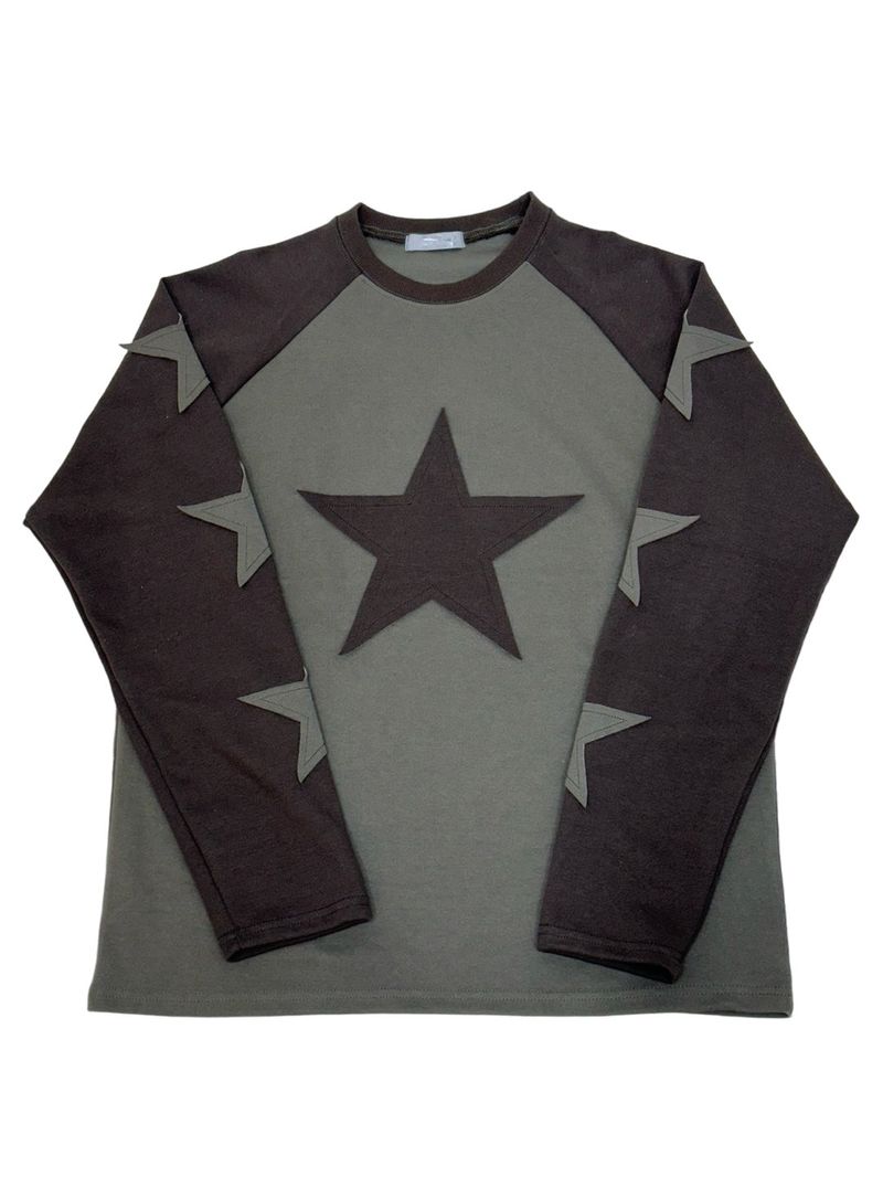 Vintage Star Contrast Raglan Long Sleeve Tee