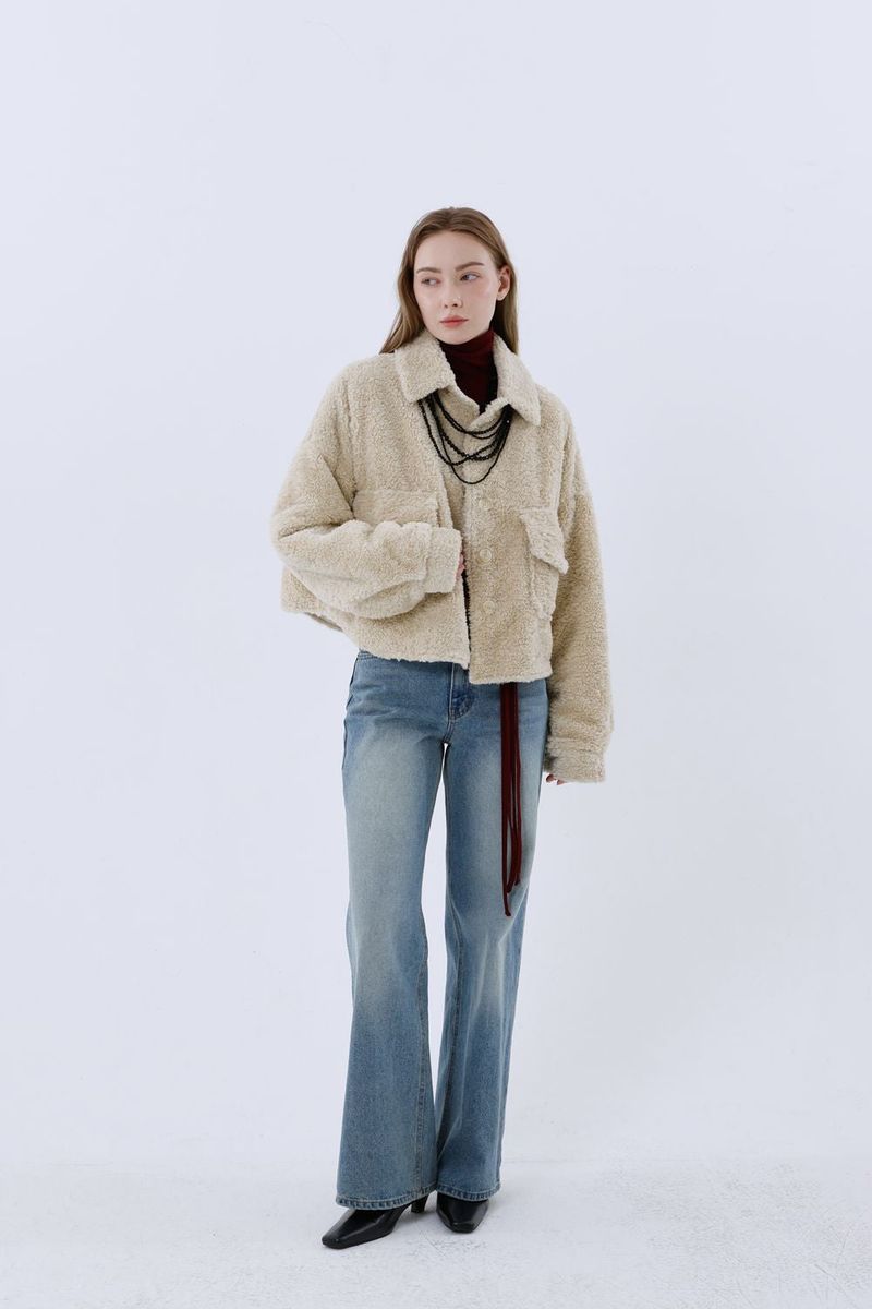 SHEARLING POCKET COAT_BEIGE