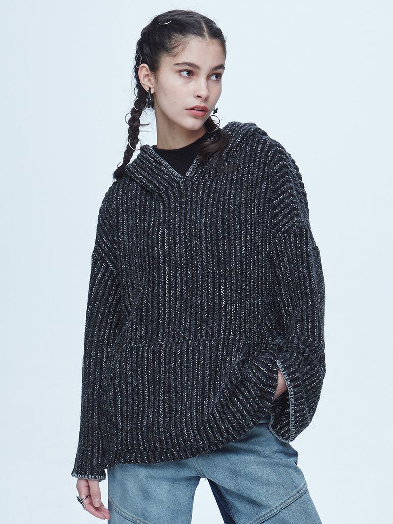 Sserpe（セルぺ）の「Braids Knit Hoodie Charcoal（Tops）」