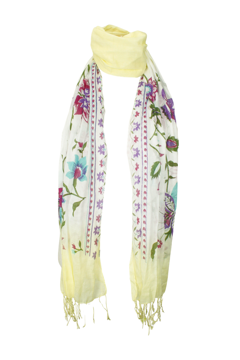MIAE（ミアイ）の「オリエンタルフラワースカーフ (White/Yellow)（ファッション小物）」