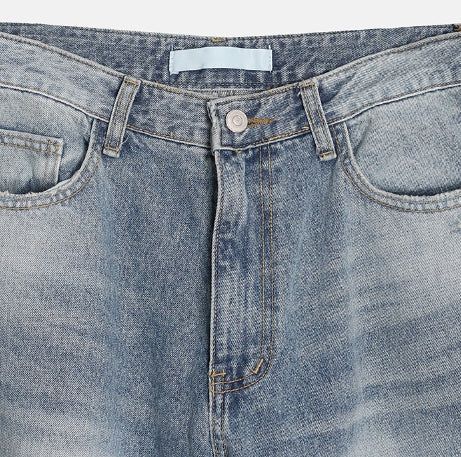 Road Damage Wide Denim Pants