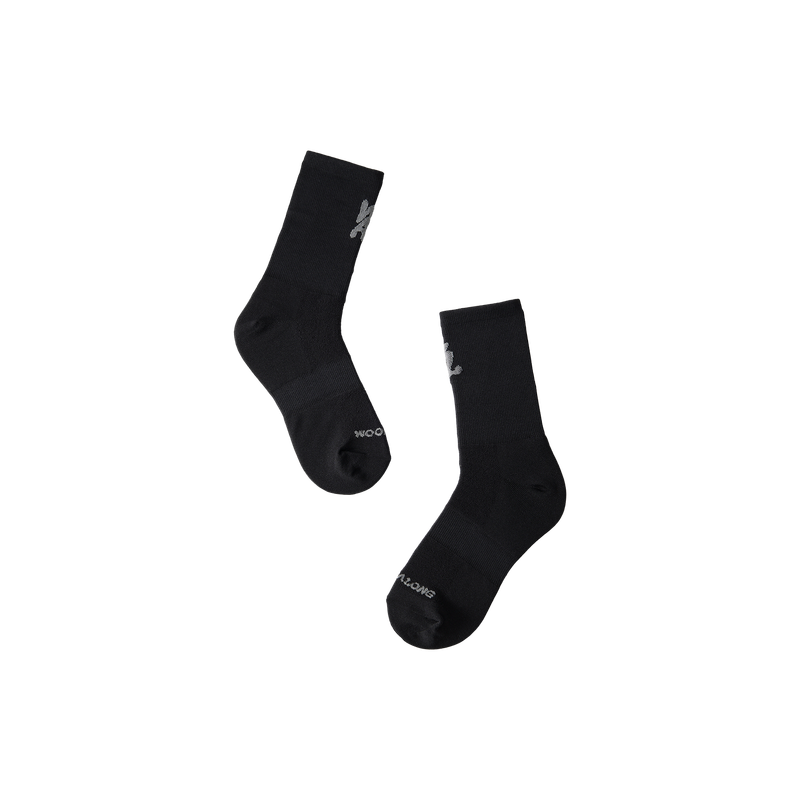 Daily Two-Tone Running Crew Socks - BLACK