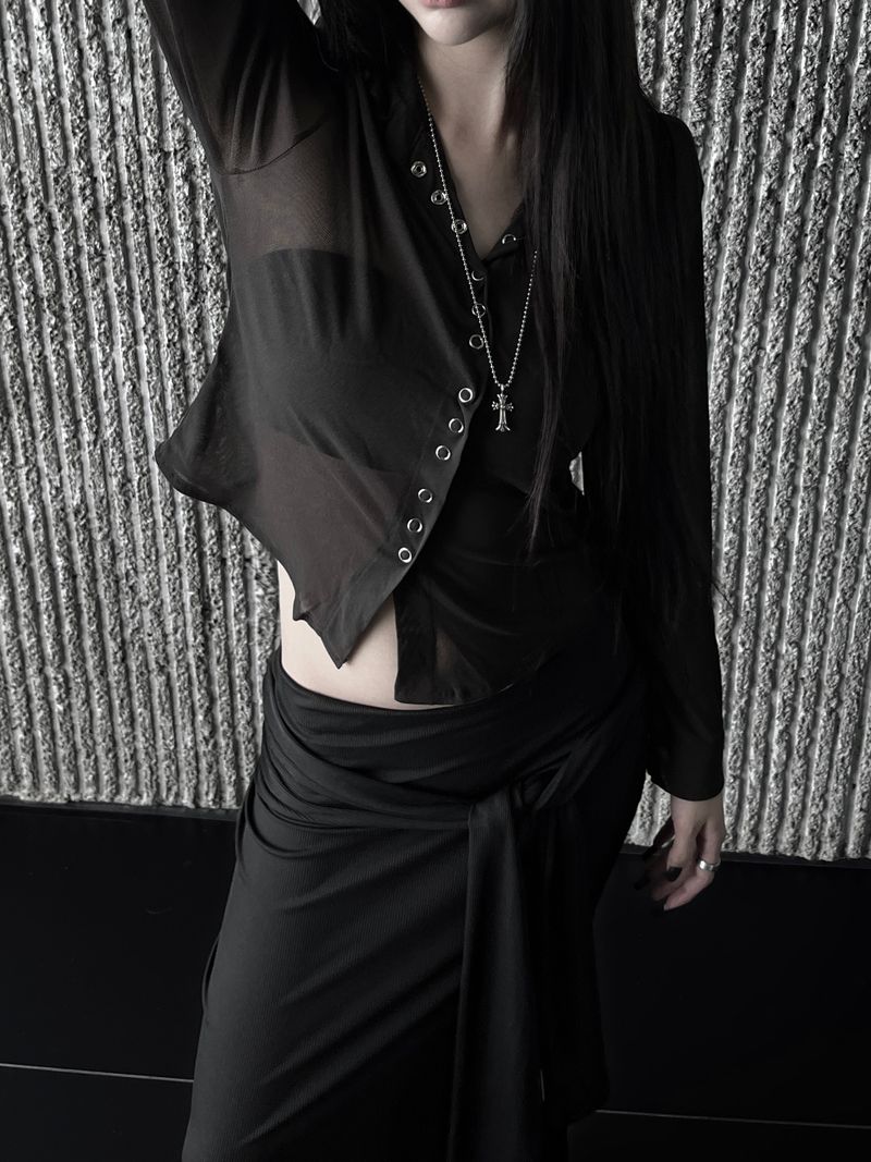 tint see-through layered shirt (2color)