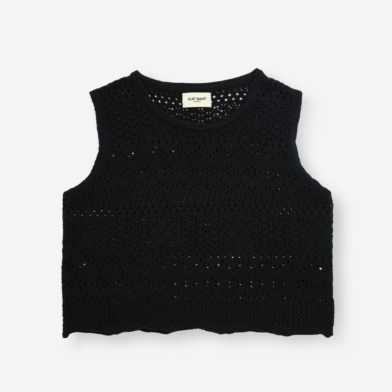Tiki Knitted Sleeveless Black