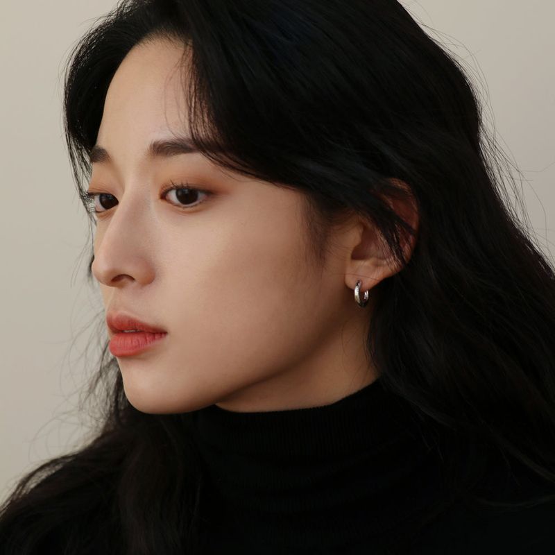 SILVER BOLD EARRING (one-touch) (silver)