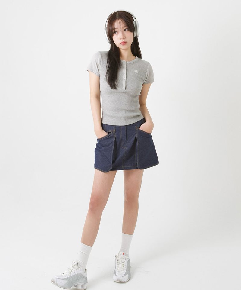 HALF OPEN LOGO HALF T-SHIRT [3color]