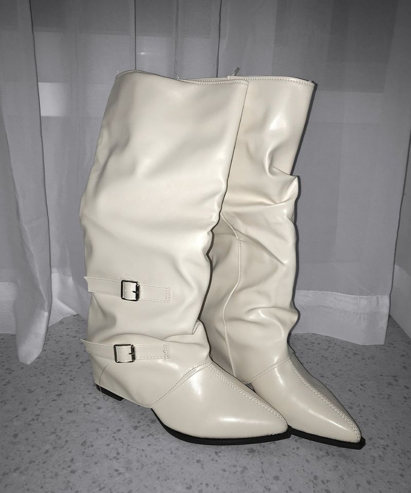 buckle shirring boots (3colors)