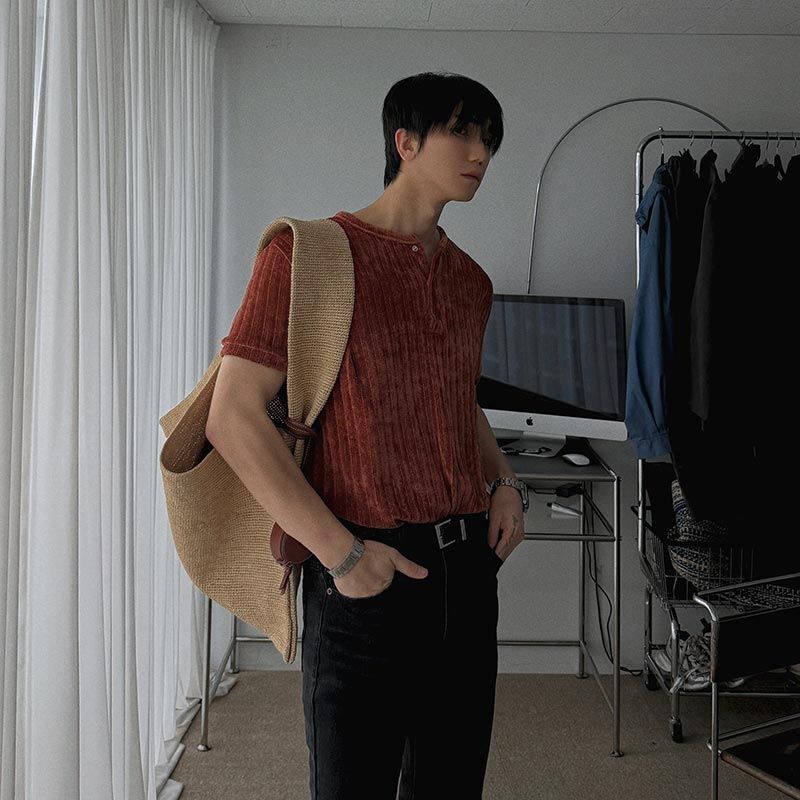 ASCLO（エジュクロ）の「ASCLO Velour Henry Neck Muscle Short Sleeve T (4color)（Tops）」
