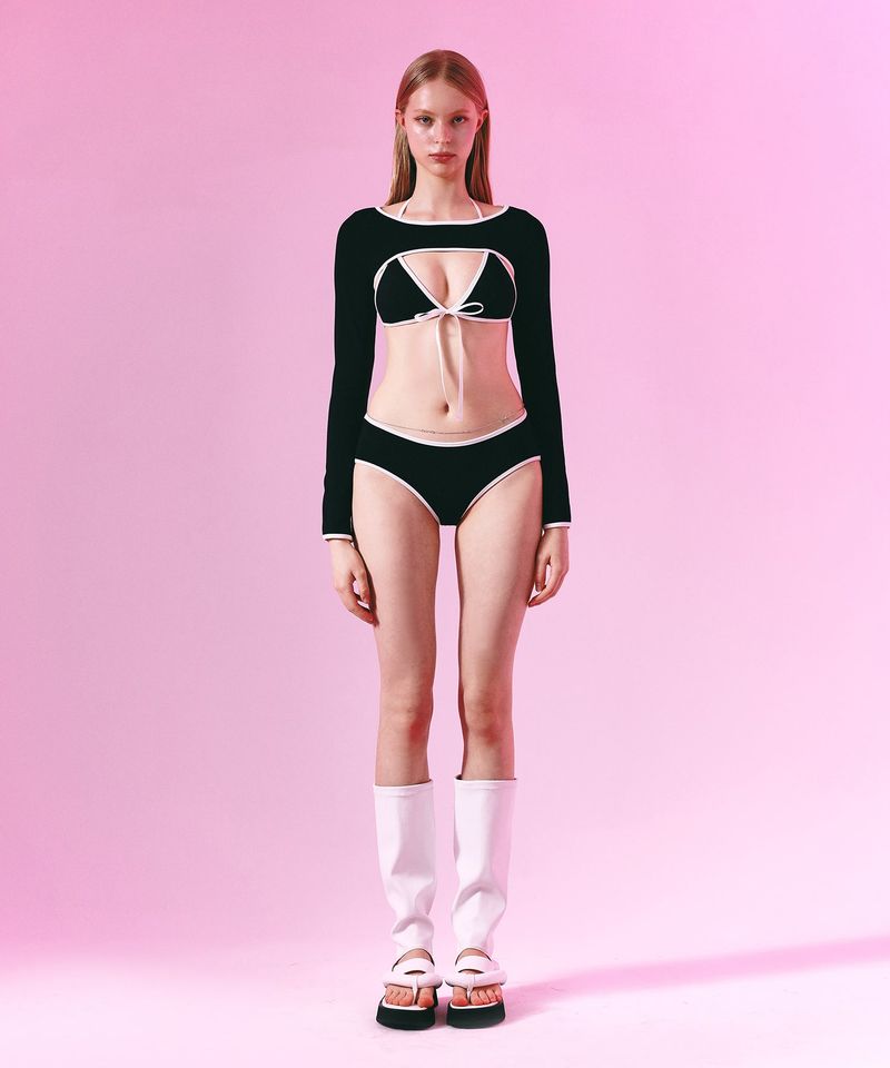 Line Crop Cover Up (Black)