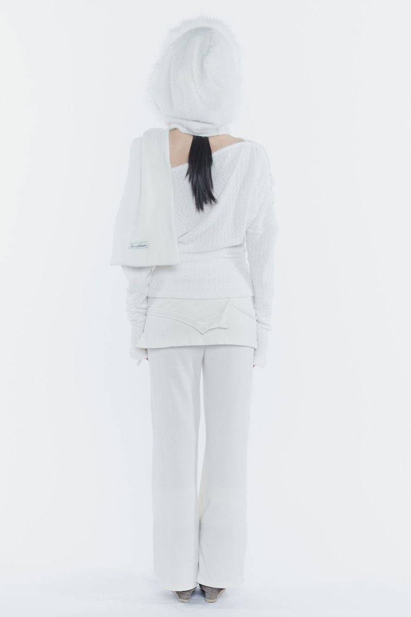 CARRIE HOODED MUFFLER ivory