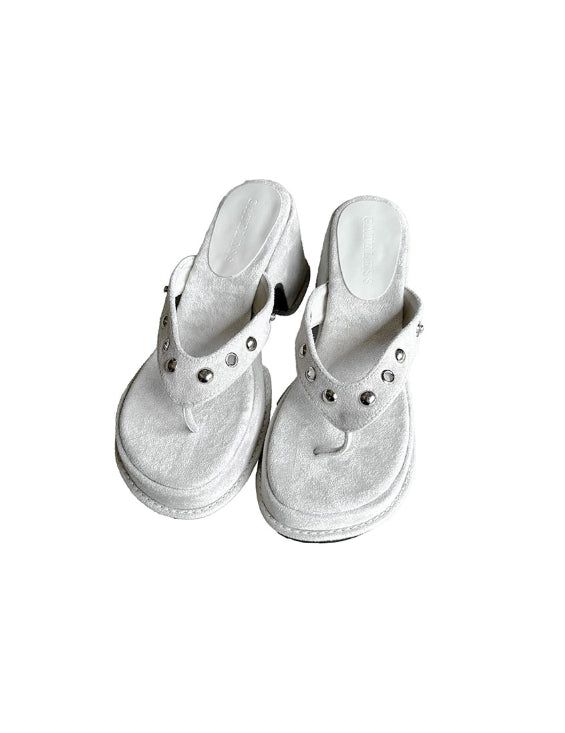 1203 Multiway Buckle Thigh-High Flip-flop Boots