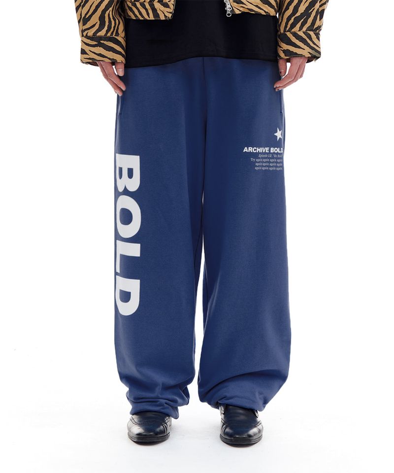 ARCHIVE BOLD（アーカイブボールド）の「BOLDロゴスウェットパンツ (BLUE) （パンツ）」