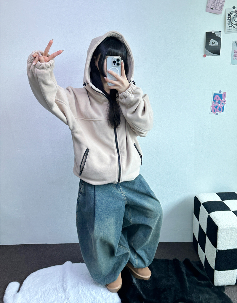 OVERFIT FLEECE ZIP-UP💛🤎🖤 - 3 COLORS