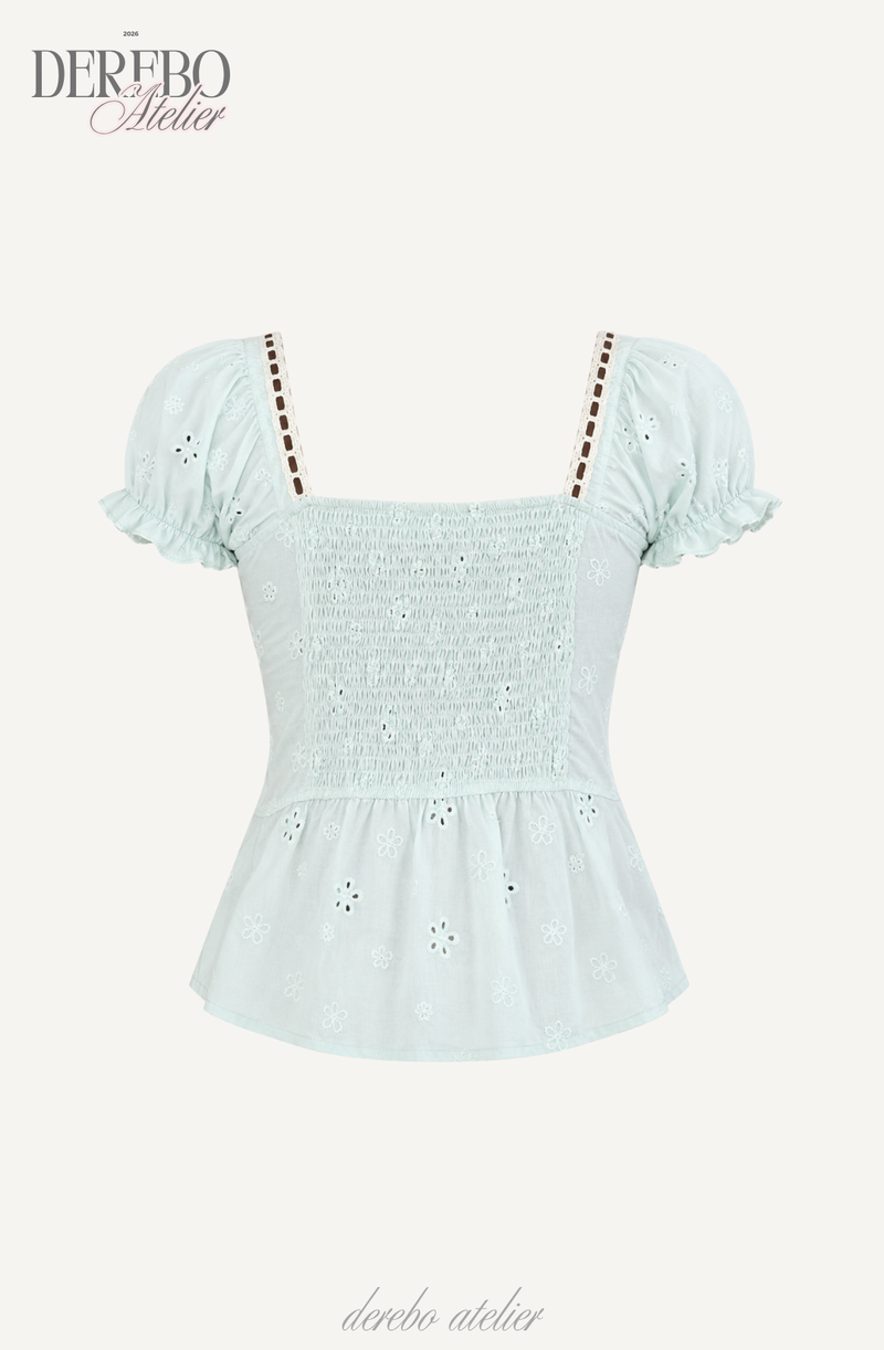 Mint Mocha Eyelet Blouse