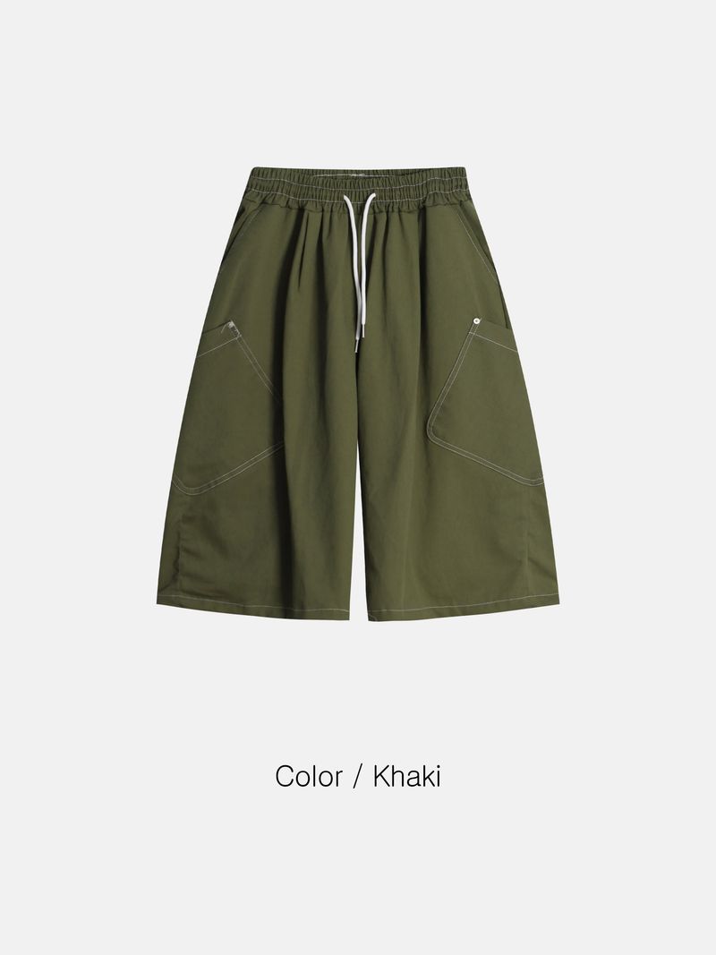 Tommy Diagonal Pocket Stitch Bermuda Pants 4C