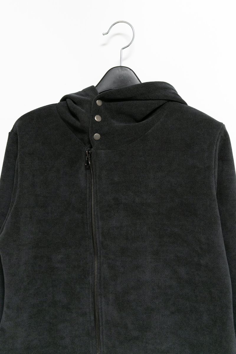 neck 3 Button fluffy hood zip-up(3colors)