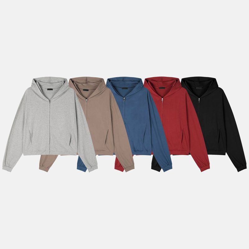 Tiny Cropped Zip-Up (5 Colors)
