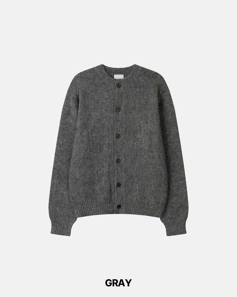 Hairy Wool crop Knit Cardigan