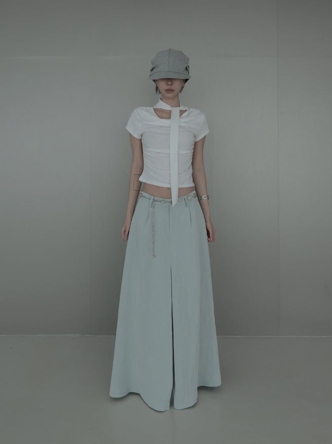 Lumar Inverted Pleated Long Skirt