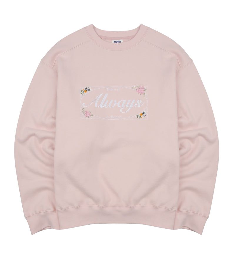 ALWAYS EMBROIDERED SWEATSHIRT(PINK)