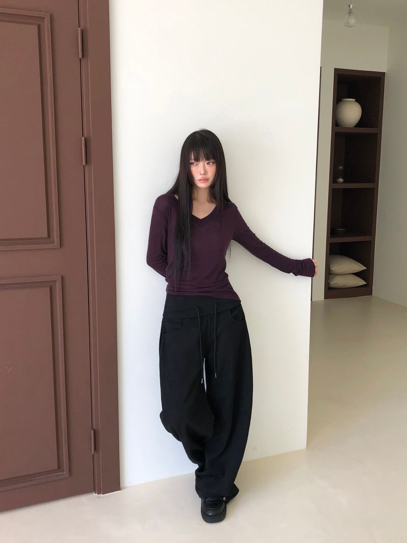 Yuern Folding Wide-Leg Pants