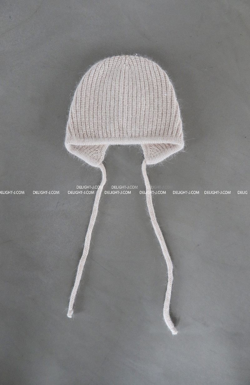 Angora knit earring bonnet