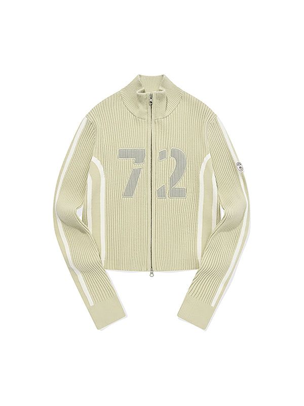 KIRSH（キルシー）の「LINE POINT HIGH NECK KNIT ZIP UP [LIGHT KHAKI]（Tops）」