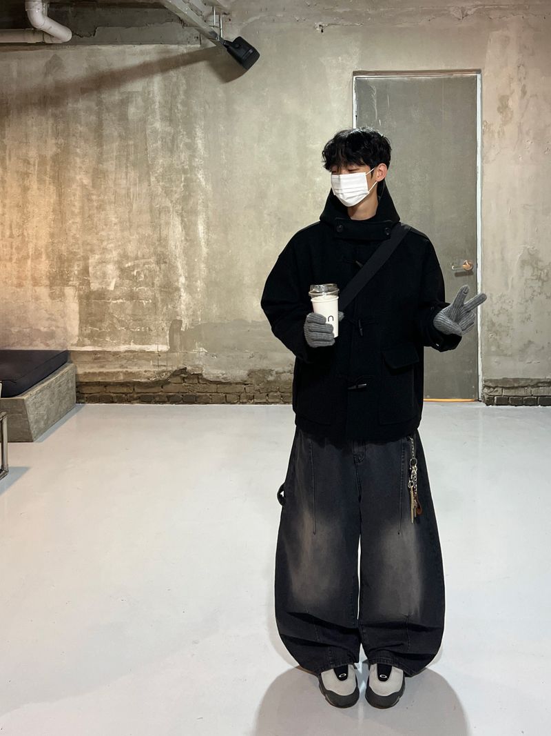 Wool Hooded Duffle Coat (3 Colors)