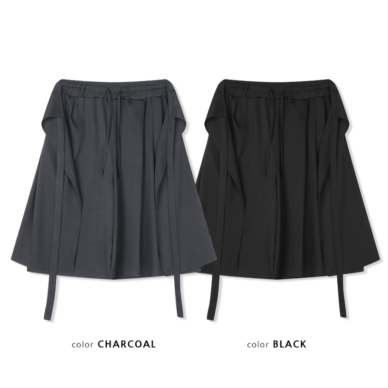 wrap skirt + pleats pants