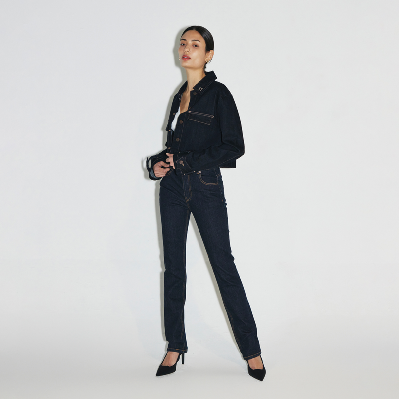 Twill Indigo Slim Straight Jean - YC391