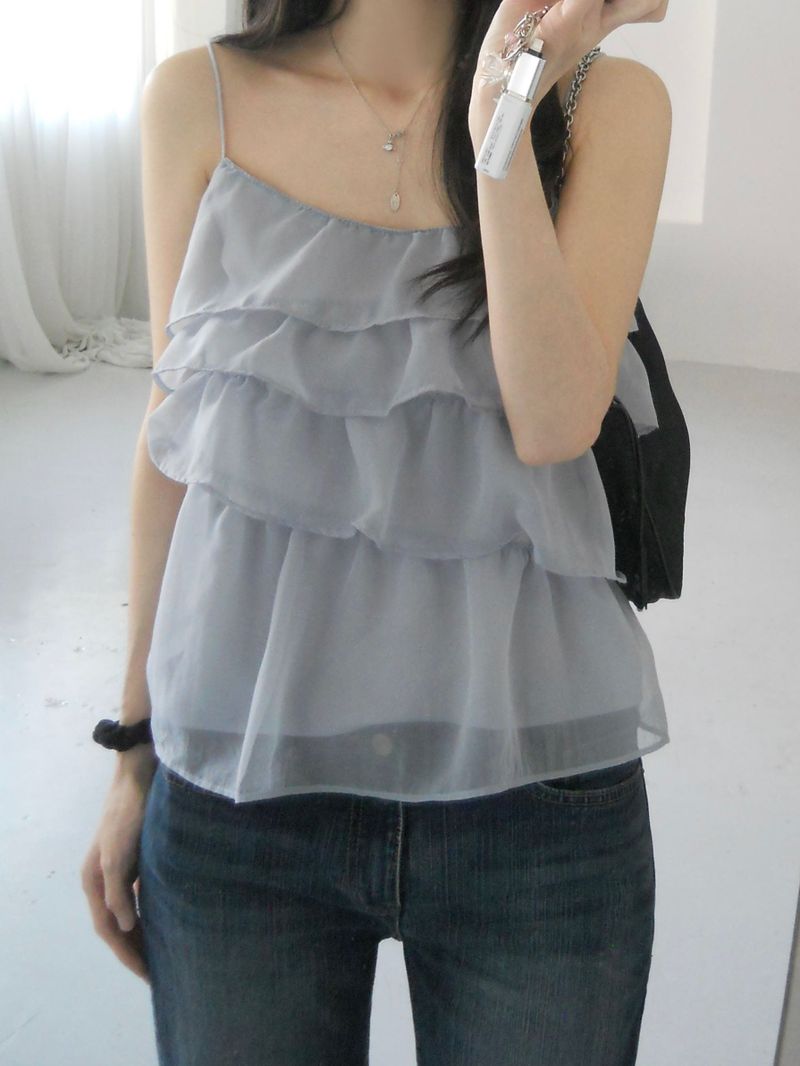 See-through frill bustier (2 colors)
