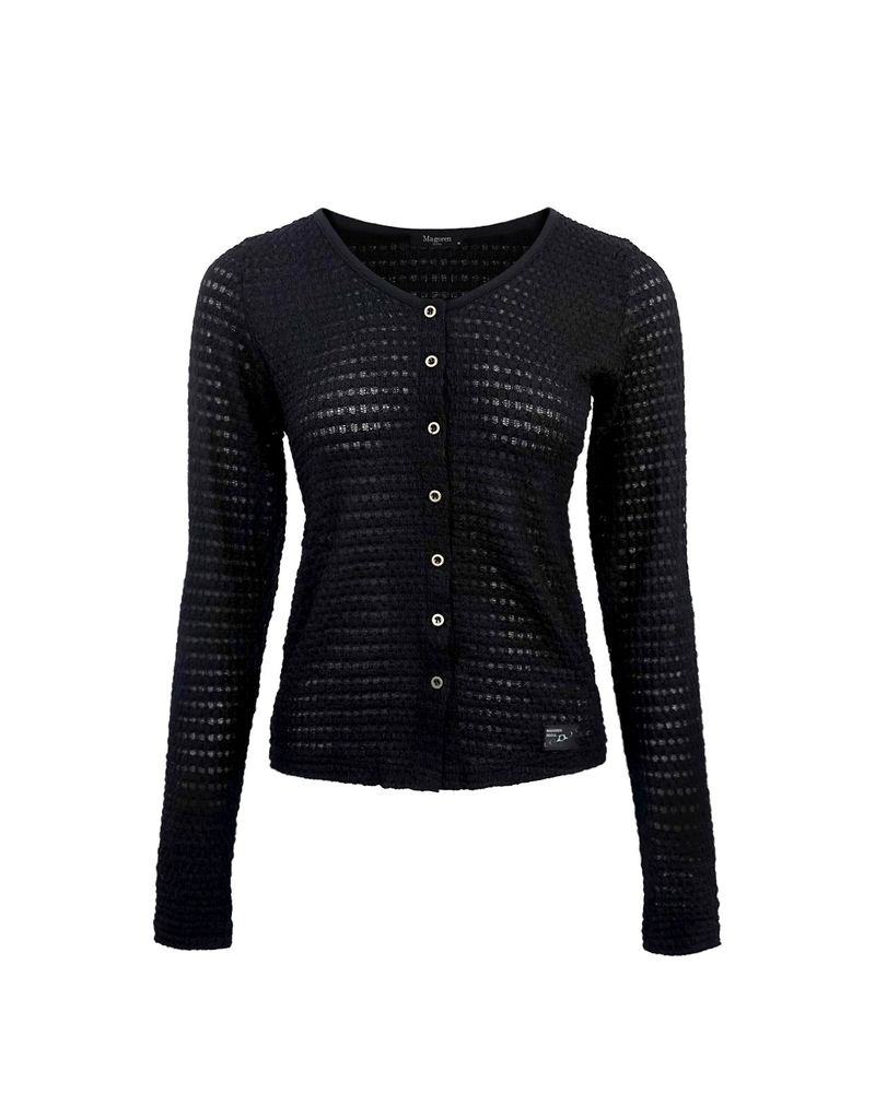 MagoRen SEOUL（マゴレン ソウル）の「Boho Lace Cardigan Black（Tops）」