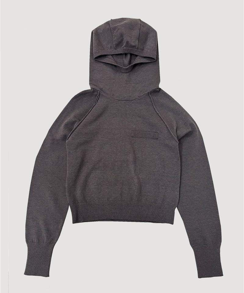 KNIT HOODIE TOP