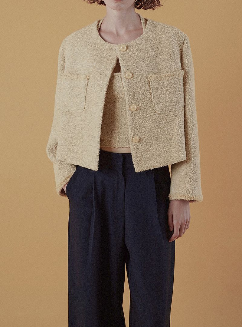 Poem tweed jacket_beige
