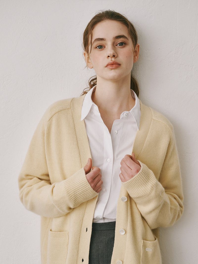 Loose cardigan (Yellow)